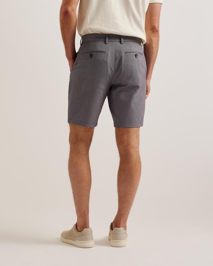 Short Ted Baker Regular Fit Textured Tailored Bleu Homme | LNG-69853312